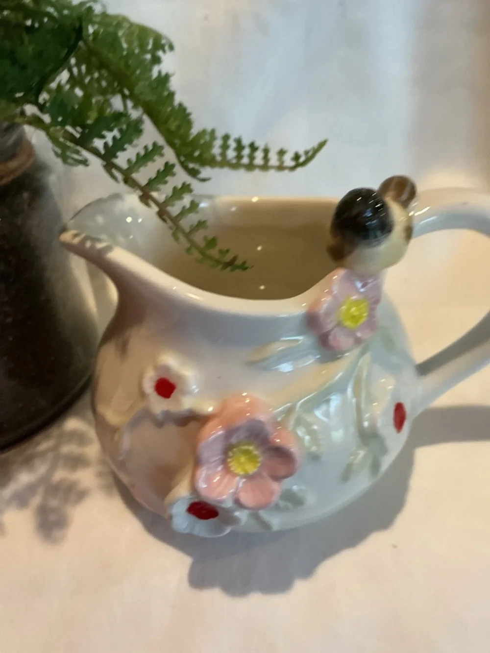 Bird and Flower Cream and Sugar Set
